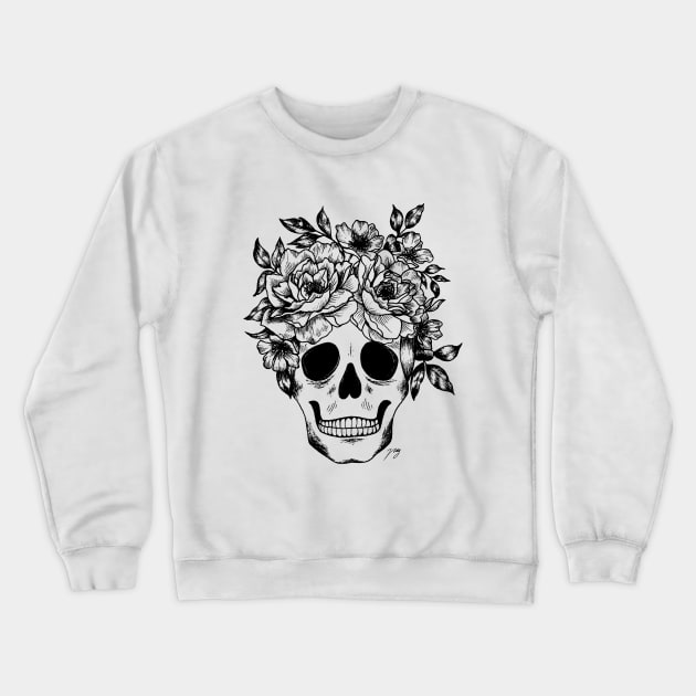 Floral Skull Crewneck Sweatshirt by Akbaly